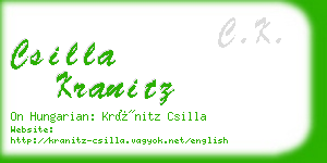 csilla kranitz business card